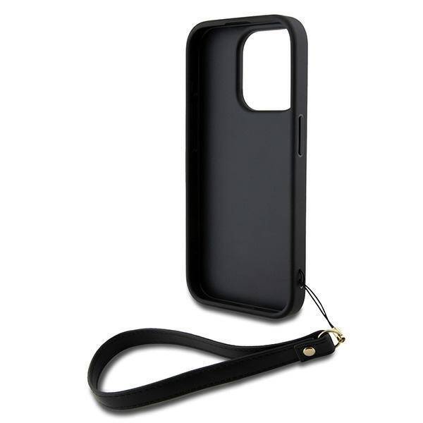 DKNY DKHCP15LPBSWSK iPhone 15 Pro 6.1" czarny/black hardcase Wrist Strap Stock Logo