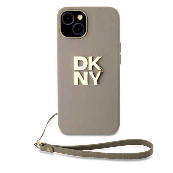 DKNY DKHCP15MPBSWSE iPhone 15 Plus 6.7" beżowy/beige hardcase Wrist Strap Stock Logo