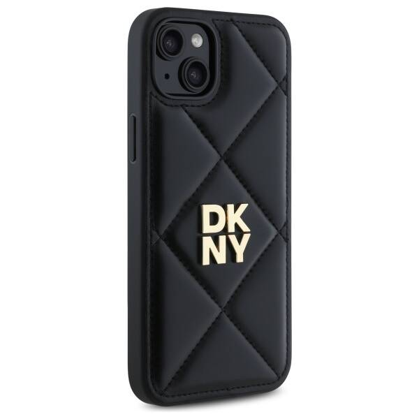 DKNY DKHCP15MPQDSLK iPhone 15 Plus 6.7"   czarny/black Quilted Stack Logo