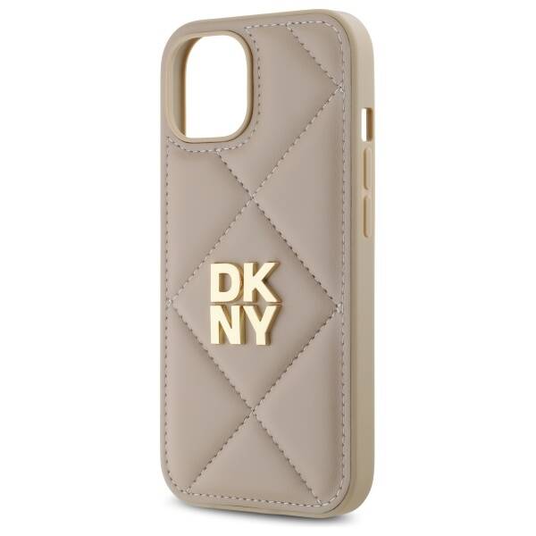 DKNY DKHCP15SPQDSLE iPhone 15 6.1"        beżowy/beige Quilted Stack Logo