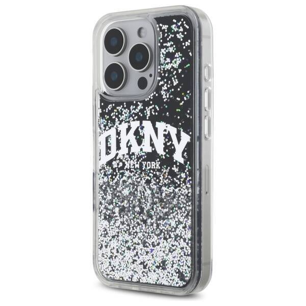 DKNY DKHCP16LLBNAEK iPhone 16 Pro 6.3"    czarny/black hardcase Liquid Glitter Arch Logo