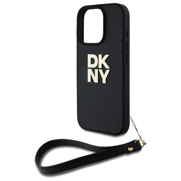 DKNY DKHCP16LPBSWSK iPhone 16 Pro 6.3"    czarny/black hardcase Wrist Strap Stock Logo