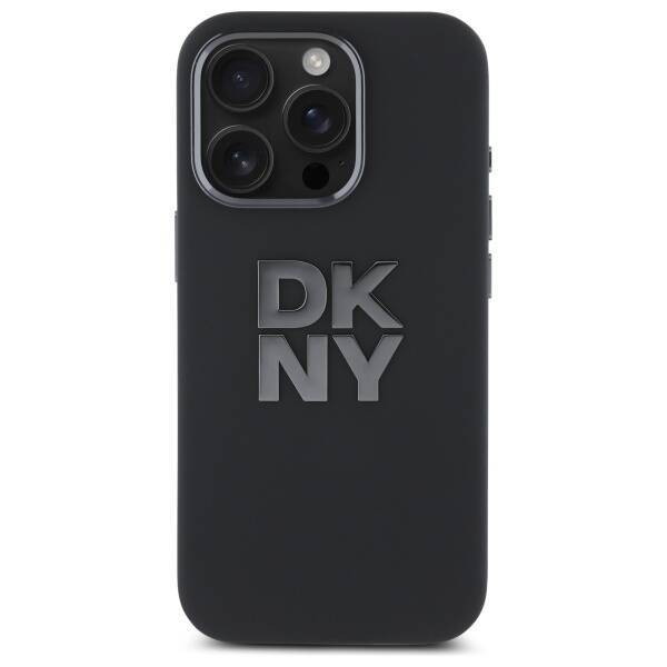 DKNY DKHCP16LSMCBSK iPhone 16 Pro 6.3"    czarny/black hardcase Liquid Silicone Metal Logo