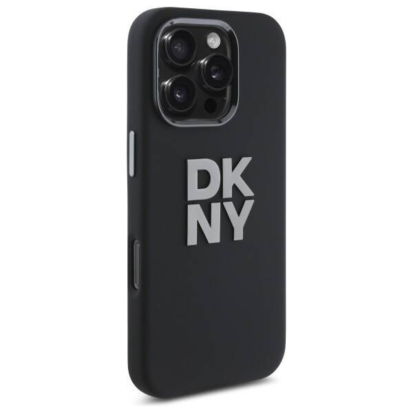 DKNY DKHCP16LSMCBSK iPhone 16 Pro 6.3"    czarny/black hardcase Liquid Silicone Metal Logo