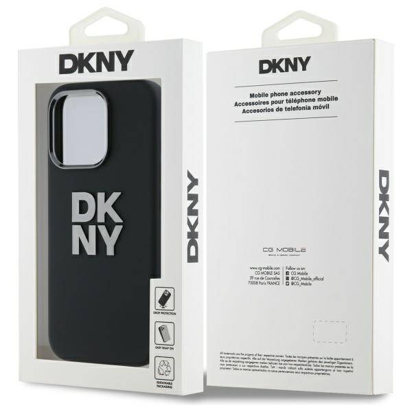 DKNY DKHCP16LSMCBSK iPhone 16 Pro 6.3"    czarny/black hardcase Liquid Silicone Metal Logo