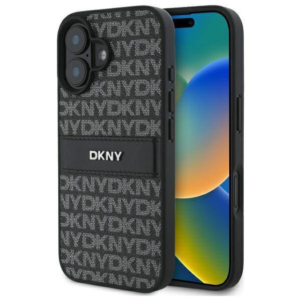 DKNY DKHCP16SPRTHSLK iPhone 16 6.1"       czarny/black hardcase Texture Pattern Tonal Stripe