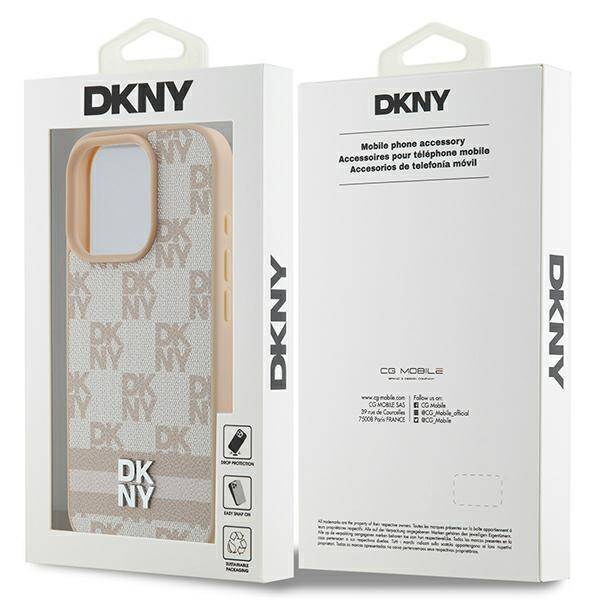 DKNY DKHCP16XPCPTSSP iPhone 16 Pro Max 6.9" różowy/pink hardcase Checkered Pattern & Printed Stripes