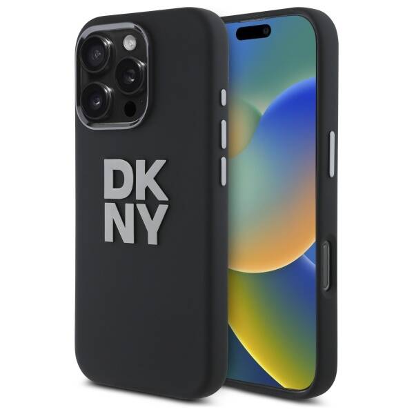 DKNY DKHCP16XSMCBSK iPhone 16 Pro Max     6.9" czarny/black hardcase Liquid Silicone Metal Logo