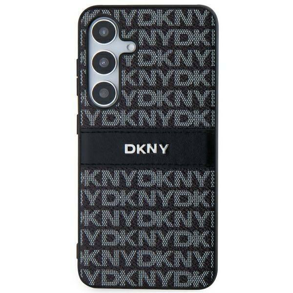 DKNY DKHCS24MPRTHSLK S24+ S926  czarny/black hardcase Leather Mono Stripe & Metal Logo