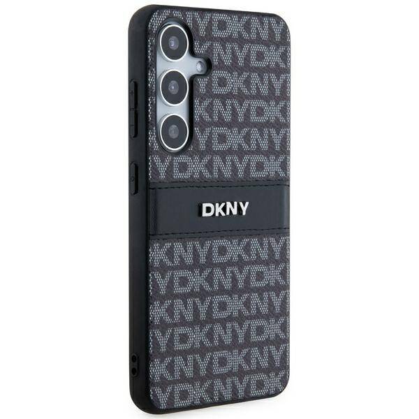 DKNY DKHCS24MPRTHSLK S24+ S926  czarny/black hardcase Leather Mono Stripe & Metal Logo