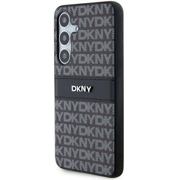 DKNY DKHCS24SPRTHSLK S24 S921  czarny/black hardcase Leather Mono Stripe & Metal Logo