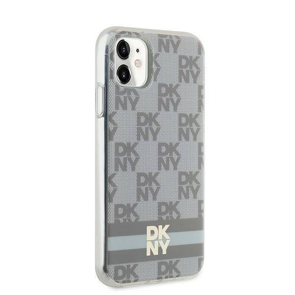 DKNY DKHMN61HCPTSE iPhone 11 / Xr 6.1" beżowy/beige hardcase IML Checkered Mono Pattern & Printed Stripes MagSafe