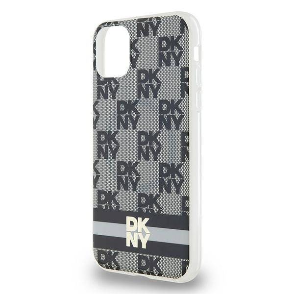 DKNY DKHMN61HCPTSK iPhone 11 / Xr 6.1" czarny/black hardcase IML Checkered Mono Pattern & Printed Stripes MagSafe