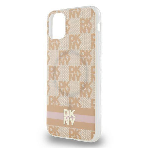 DKNY DKHMN61HCPTSP iPhone 11 / Xr 6.1" różowy/pink hardcase IML Checkered Mono Pattern & Printed Stripes MagSafe