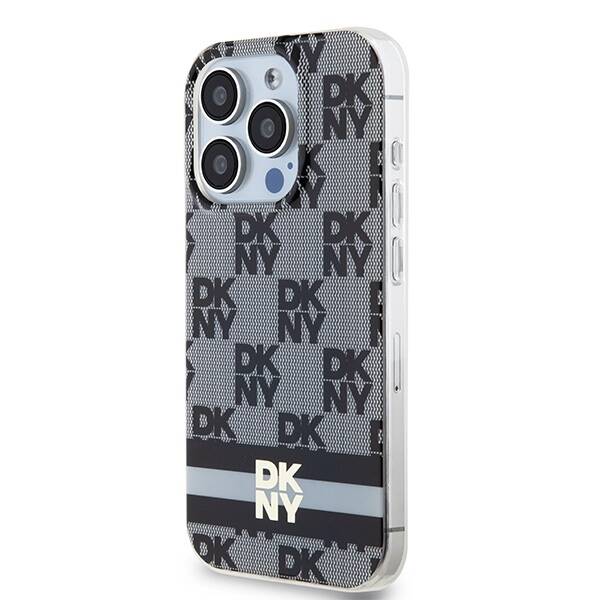 DKNY DKHMP13LHCPTSK iPhone 13 Pro / 13 6.1" czarny/black hardcase IML Checkered Mono Pattern & Printed Stripes MagSafe