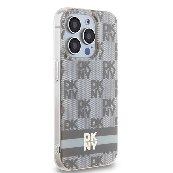 DKNY DKHMP13XHCPTSE iPhone 13 Pro Max 6.7" beżowy/beige hardcase IML Checkered Mono Pattern & Printed Stripes MagSafe