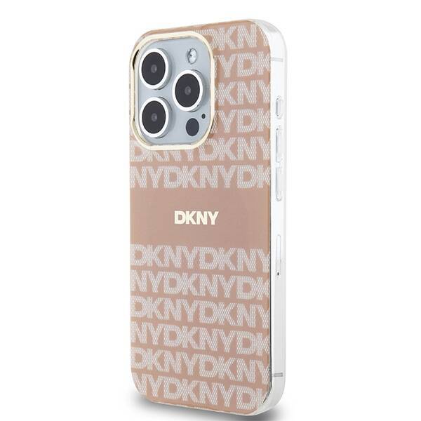 DKNY DKHMP14LHRHSEP iPhone 14 Pro 6.1" różowy/pink hardcase IML Mono & Stripe MagSafe