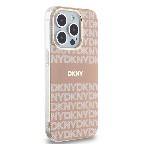 DKNY DKHMP14LHRHSEP iPhone 14 Pro 6.1" różowy/pink hardcase IML Mono & Stripe MagSafe