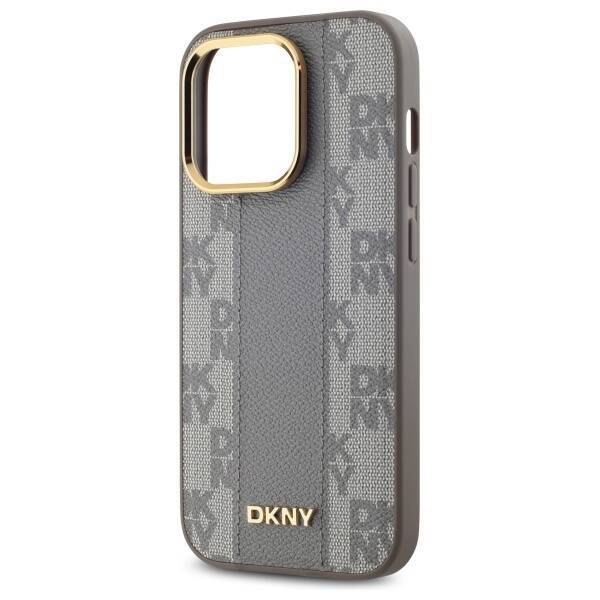 DKNY DKHMP14LPCPVSLE iPhone 14 Pro 6.1" beżowy/beige hardcase Leather Checkered Mono Pattern MagSafe