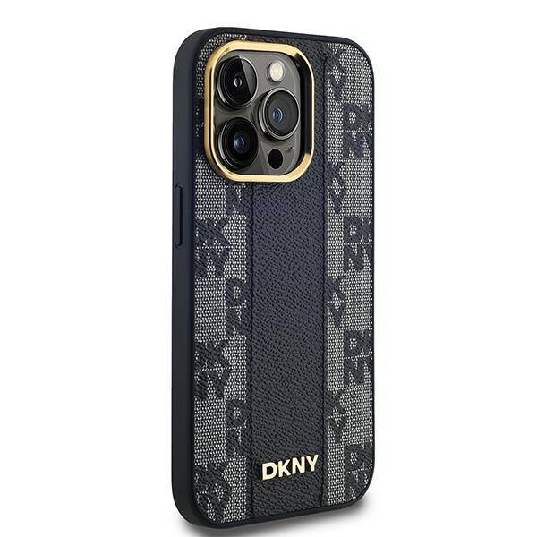 DKNY DKHMP14LPCPVSLK iPhone 14 Pro 6.1" czarny/black hardcase Leather Checkered Mono Pattern MagSafe