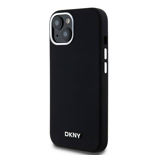 DKNY DKHMP14SSMCHLK iPhone 14 / 15 / 13 6.1" czarny/black hardcase Liquid Silicone Small Metal Logo MagSafe