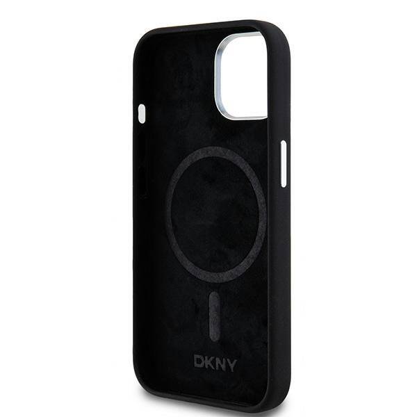 DKNY DKHMP14SSMCHLK iPhone 14 / 15 / 13 6.1" czarny/black hardcase Liquid Silicone Small Metal Logo MagSafe