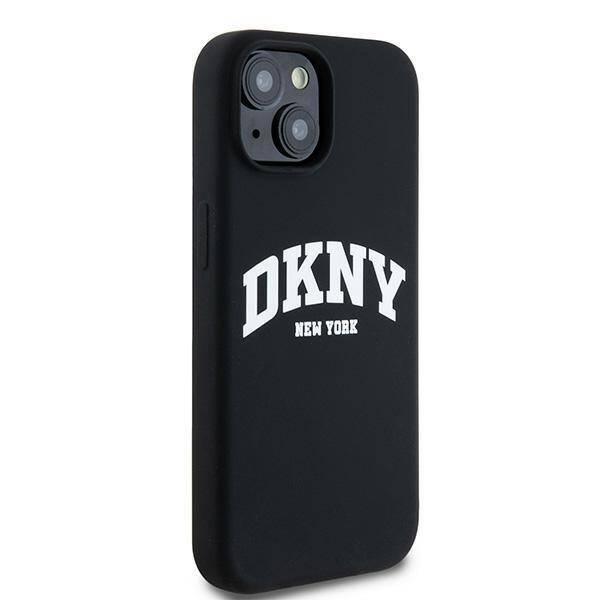 DKNY DKHMP14SSNYACH iPhone 14 / 15 / 13 6.1" czarny/black hardcase Liquid Silicone White Printed Logo MagSafe