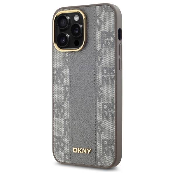 DKNY DKHMP14XPCPVSLE iPhone 14 Pro Max 6.7" beżowy/beige hardcase Leather Checkered Mono Pattern MagSafe