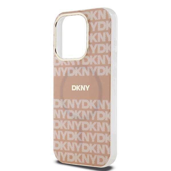 DKNY DKHMP15LHRHSEP iPhone 15 Pro 6.1" różowy/pink hardcase IML Mono & Stripe MagSafe