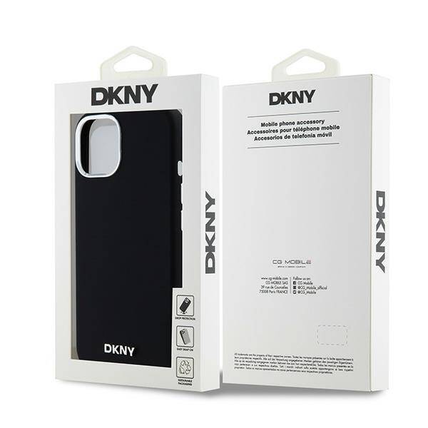 DKNY DKHMP15MSMCHLK iPhone 15 Plus / 14 Plus 6.7" czarny/black hardcase Liquid Silicone Small Metal Logo MagSafe