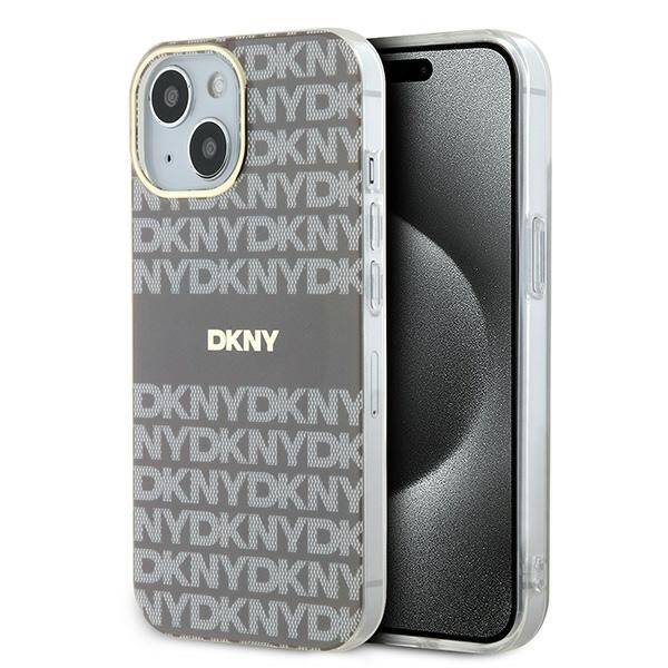 DKNY DKHMP15SHRHSEE iPhone 15 / 14 / 13 6.1" beżowy/beige hardcase IML Mono & Stripe MagSafe