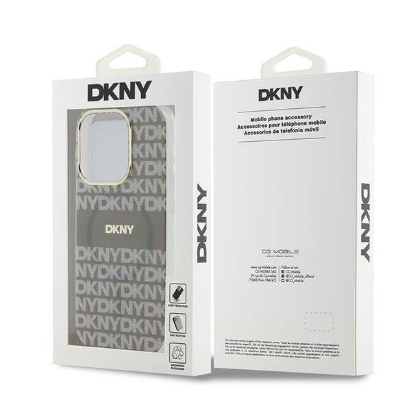 DKNY DKHMP15XHRHSEE iPhone 15 Pro Max 6.7" beżowy/beige hardcase IML Mono & Stripe MagSafe