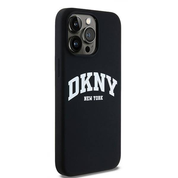 DKNY DKHMP15XSNYACH iPhone 15 Pro Max 6.7" czarny/black hardcase Liquid Silicone White Printed Logo MagSafe