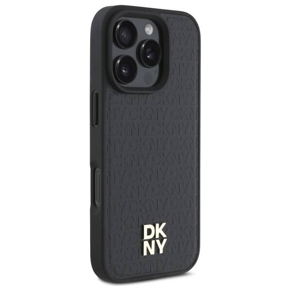 DKNY DKHMP16LPSHRPSK iPhone 16 Pro 6.3"   hardcase czarny/black Repeat Pattern Stack Logo MagSafe