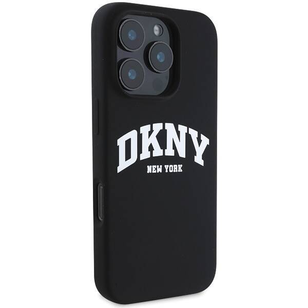 DKNY DKHMP16LSNYACH iPhone 16 Pro 6.3" czarny/black hardcase Silicone White Printed Logo MagSafe