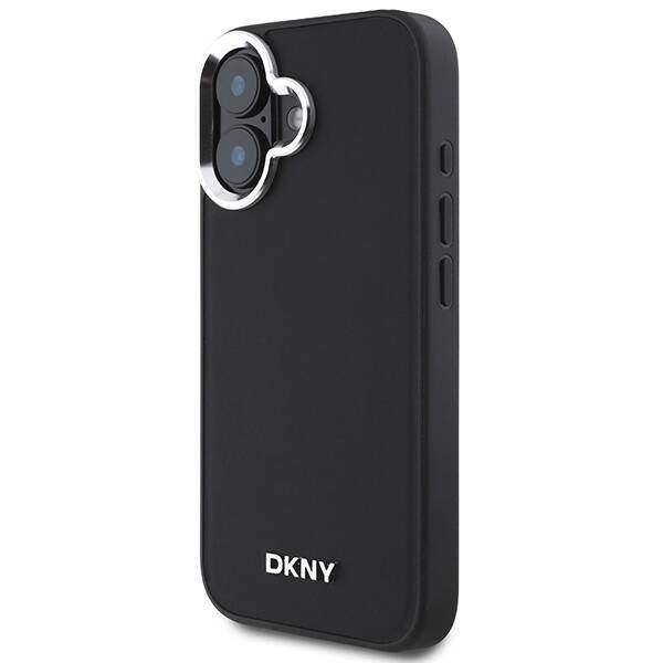 DKNY DKHMP16SPSCMCLK iPhone 16 6.1" czarny/black hardcase Plain Silver Logo MagSafe