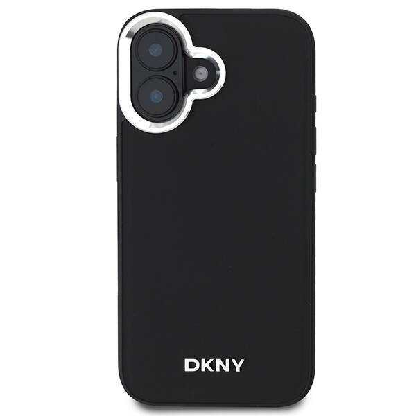 DKNY DKHMP16SPSCMCLK iPhone 16 6.1" czarny/black hardcase Plain Silver Logo MagSafe