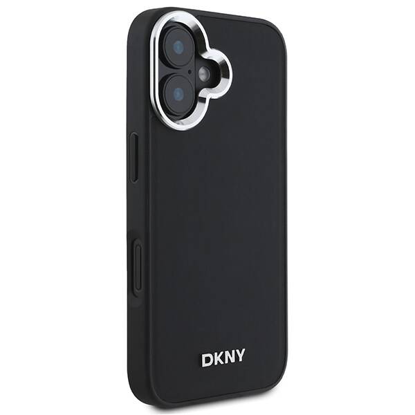 DKNY DKHMP16SPSCMCLK iPhone 16 6.1" czarny/black hardcase Plain Silver Logo MagSafe