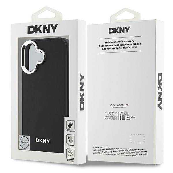 DKNY DKHMP16SPSCMCLK iPhone 16 6.1" czarny/black hardcase Plain Silver Logo MagSafe