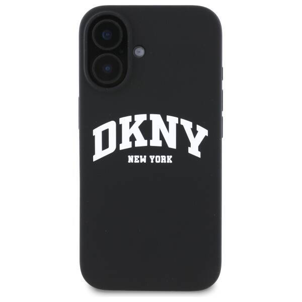 DKNY DKHMP16SSNYACH iPhone 16 6.1"        czarny/black hardcase Silicone White Printed Logo MagSafe