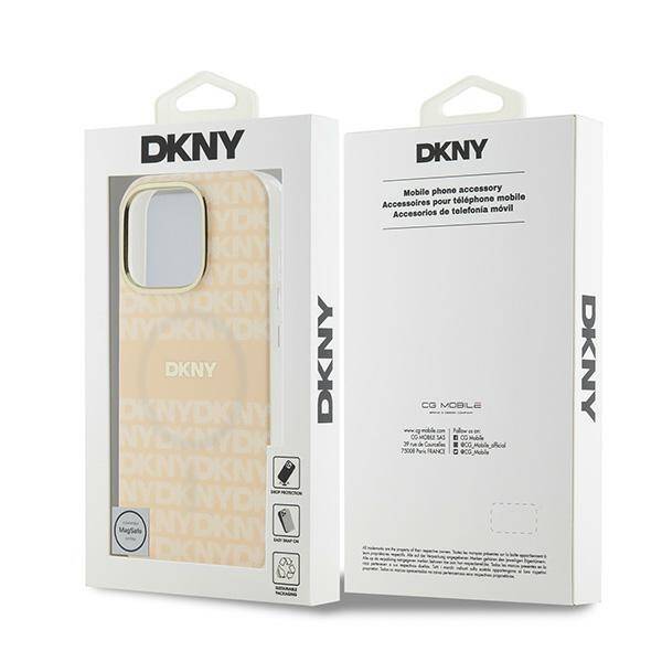 DKNY DKHMP16XHRHSEP iPhone 16 Pro Max     6.9" różowy/pink hardcase Repeat Texture Pattern With Stripe MagSafe