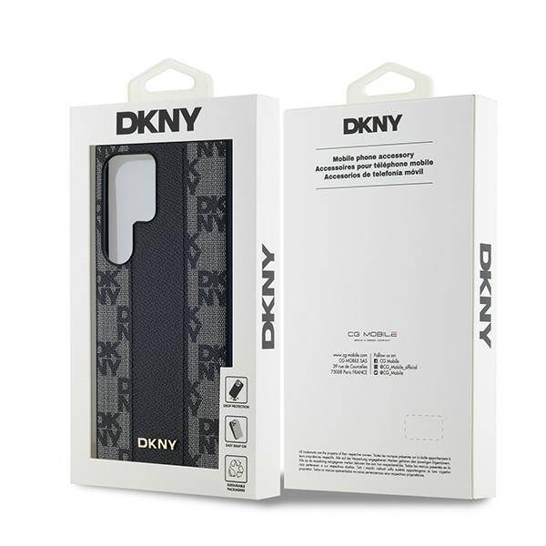 DKNY DKHMS24LPCPVSLK S24 Ultra S928 czarny/black hardcase Leather Checkered Mono Pattern MagSafe