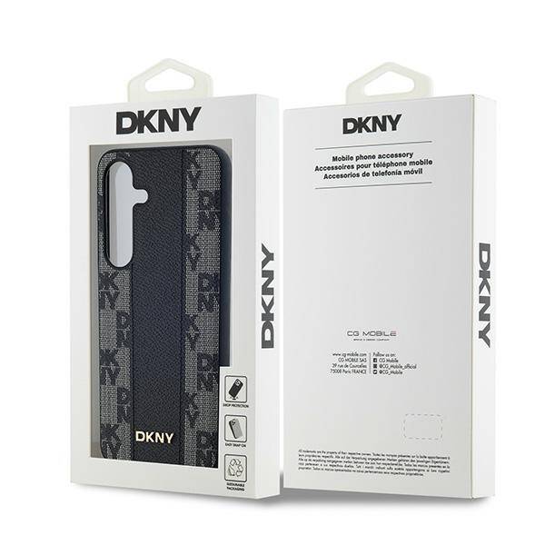 DKNY DKHMS24MPCPVSLK S24+ S926 czarny/black hardcase Leather Checkered Mono Pattern MagSafe