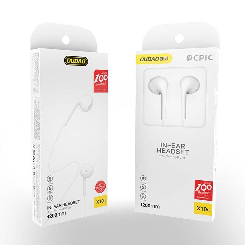 DUDAO IN-EAR WIRED MINI JACK 3.5MM EARPHONE HEADSET WHITE (X10S WHITE)