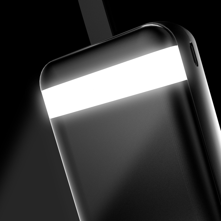DUDAO POWERBANK 30000 MAH 3X USB WITH LED LAMP BLACK (K8S + BLACK)