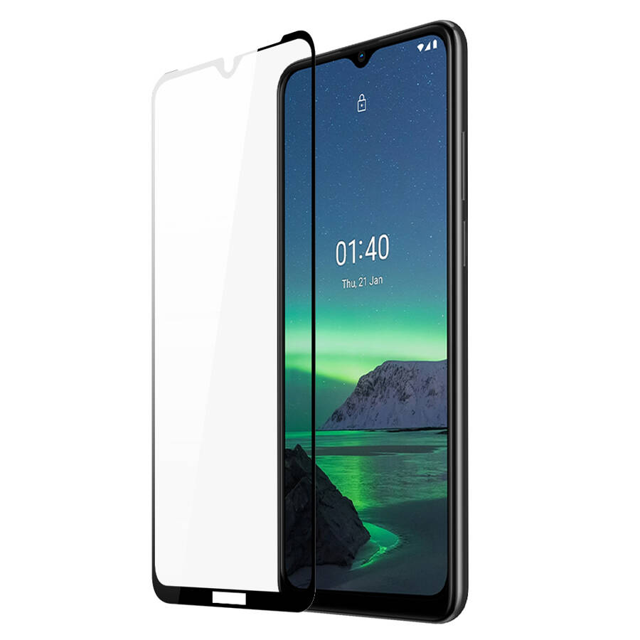 DUX DUCIS 10D TEMPERED GLASS TOUGH SCREEN PROTECTOR FULL COVERAGED WITH FRAME FOR NOKIA 1.4 TRANSPARENT (CASE FRIENDLY)