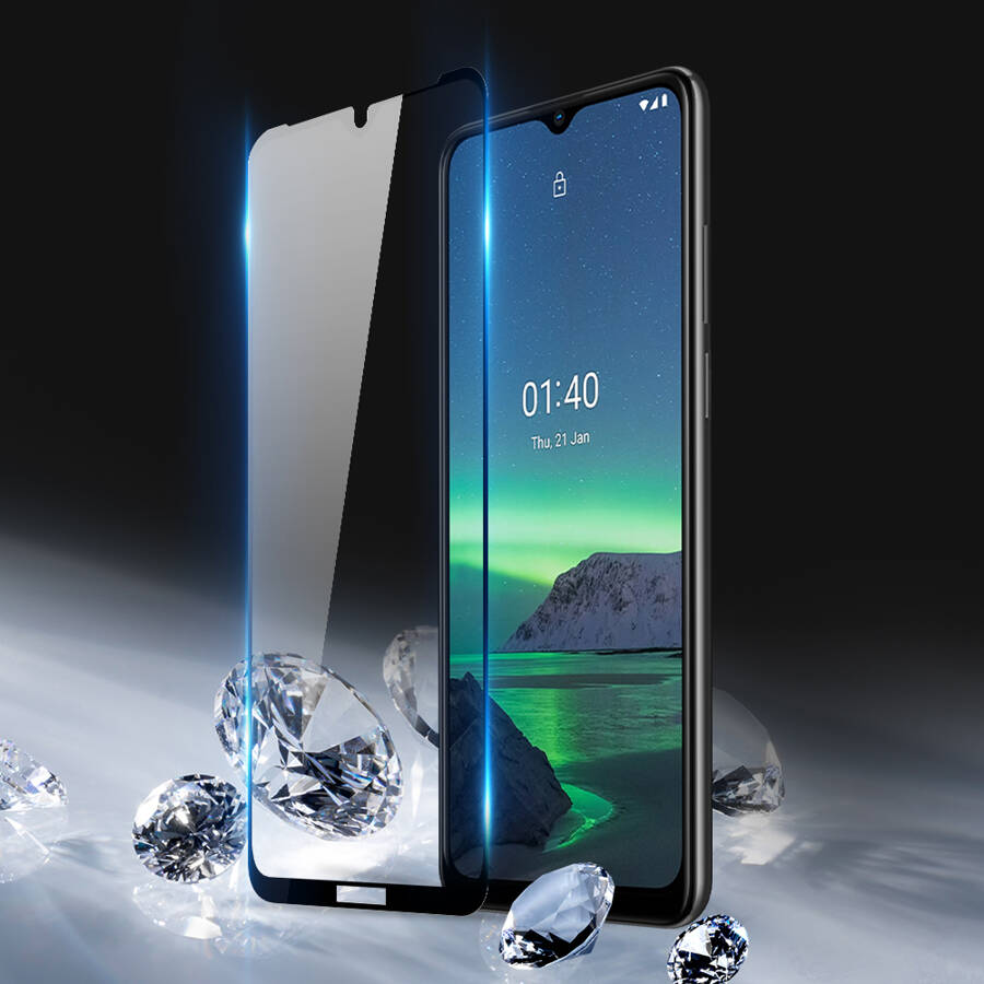 DUX DUCIS 10D TEMPERED GLASS TOUGH SCREEN PROTECTOR FULL COVERAGED WITH FRAME FOR NOKIA 1.4 TRANSPARENT (CASE FRIENDLY)