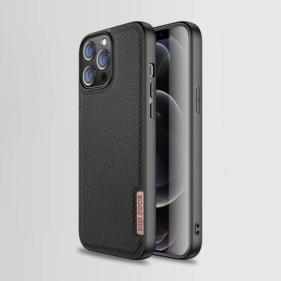 DUX DUCIS FINO CASE COVERED WITH NYLON MATERIAL FOR IPHONE 13 PRO GRAY