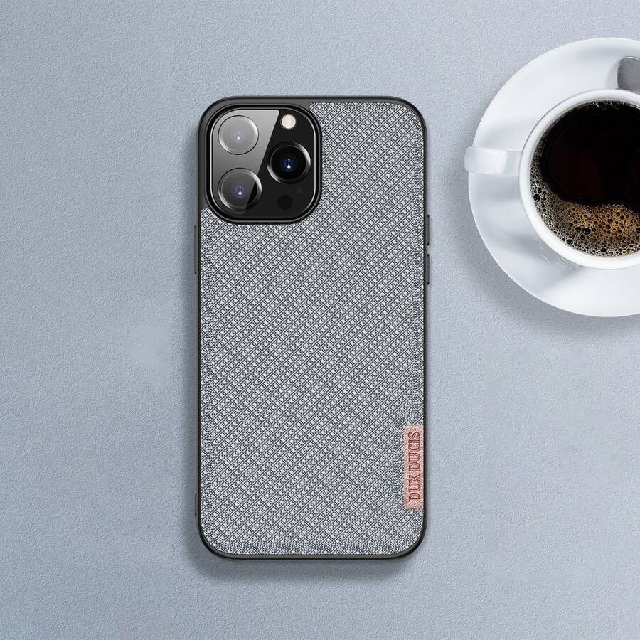 DUX DUCIS FINO CASE COVERED WITH NYLON MATERIAL FOR IPHONE 13 PRO GRAY