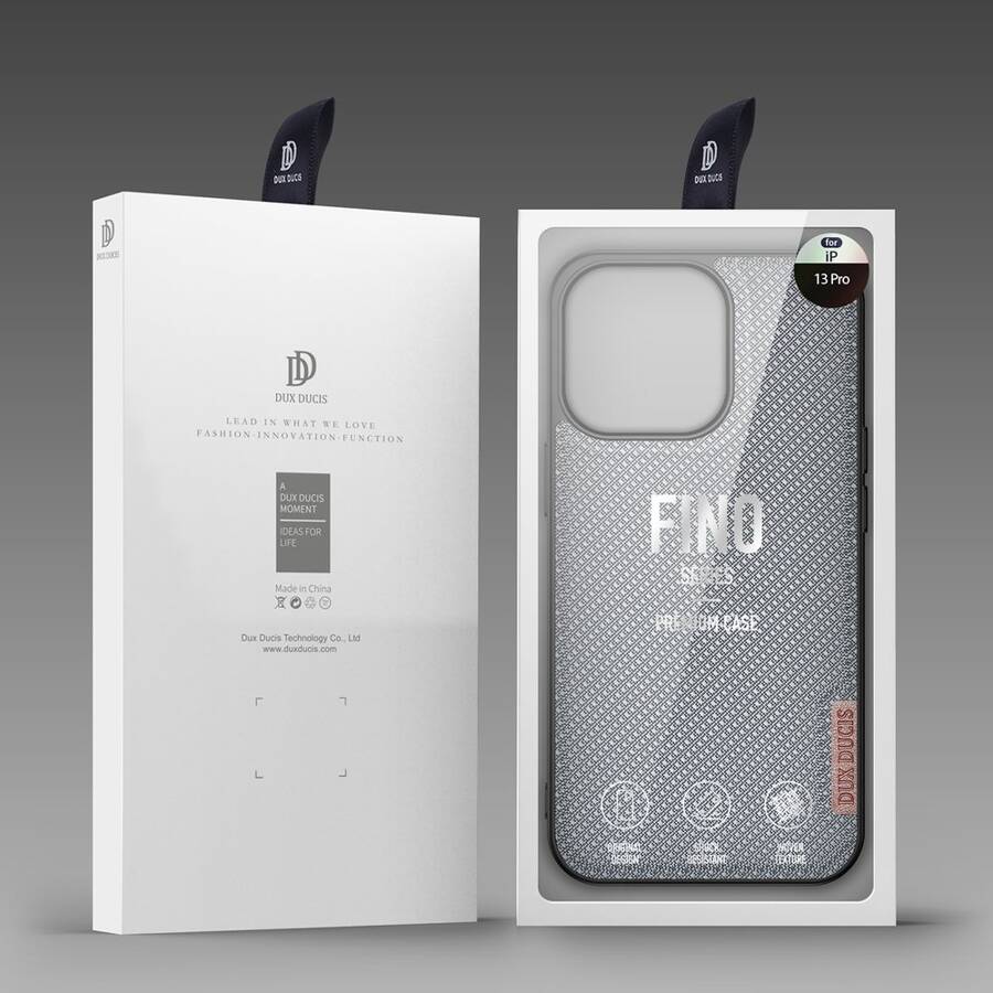 DUX DUCIS FINO CASE COVERED WITH NYLON MATERIAL FOR IPHONE 13 PRO GRAY